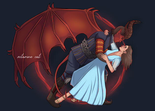 Two characters full body render